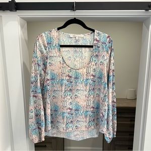 Lovers + Friends Multi-Color Snakeskin Blouse - S